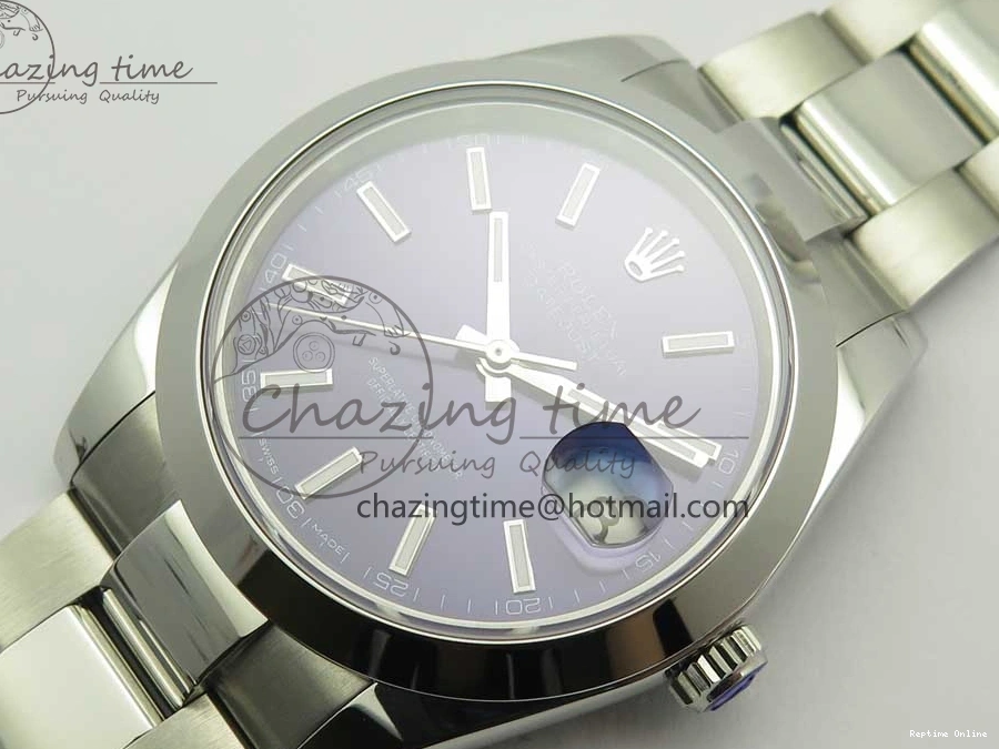 0204 DateJust II 126334 41mm SS BP 1:1 Best Edition Blue Dial Sticks Makers on Oyster Bracelet Bright 3322